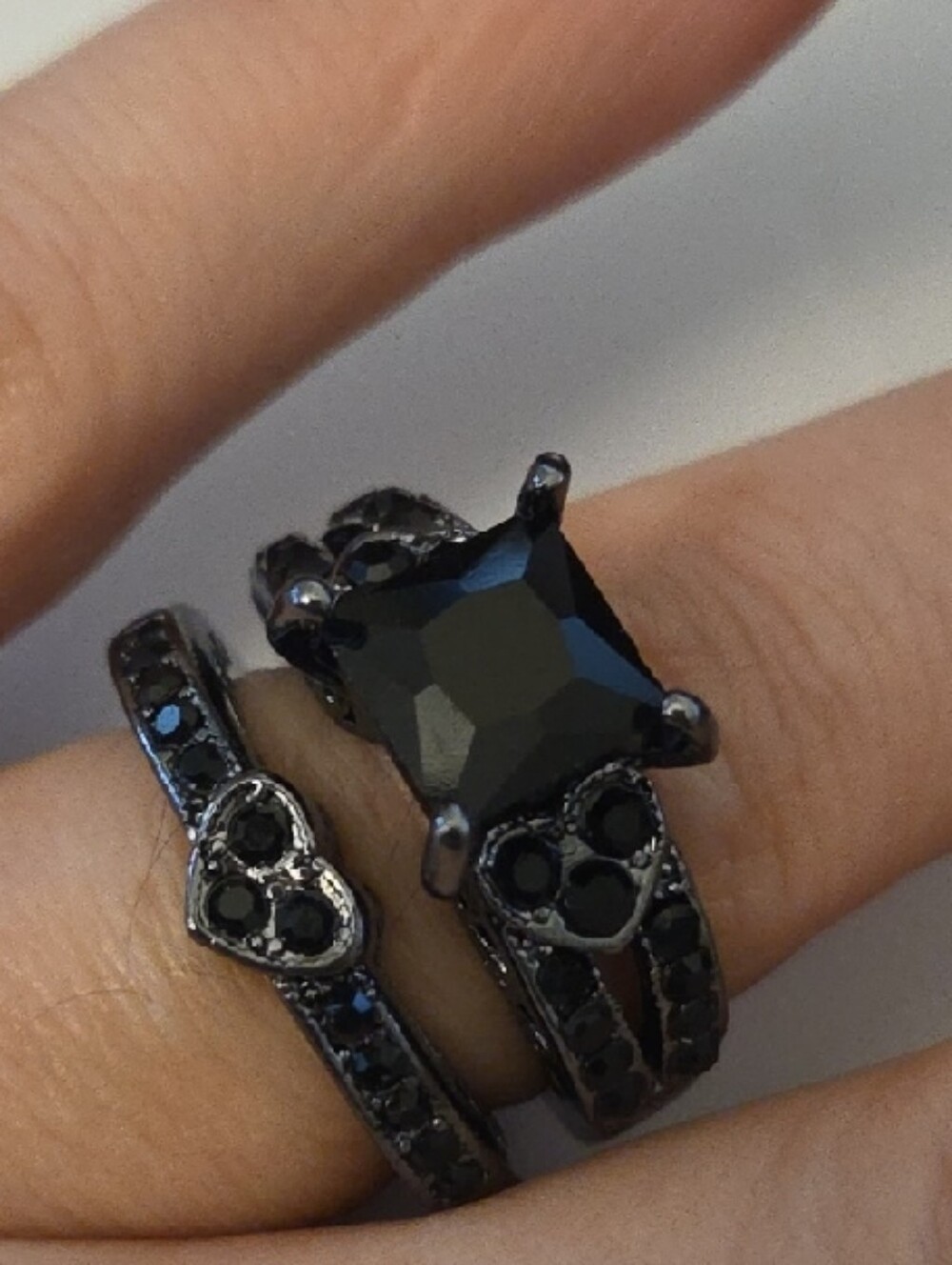 Black CZ Gothic Statement Ring Wedding Engagement Style Size 6